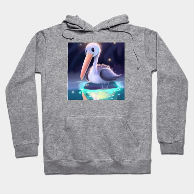 Cute Pelican Drawing Hoodie by Play Zoo